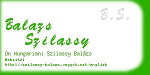 balazs szilassy business card